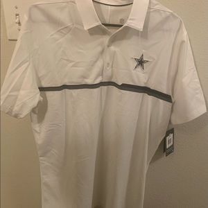 Dallas Cowboys white polo Nike DRI-FIT.
